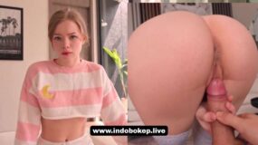 Pretty Girl with Innocent Face Takes Thick Cock Deep in Ass Doggy