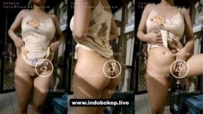 Beautiful Indonesian Girl Poses in Tight Cow Print Lingerie